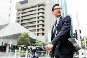 employee choosing transport options city