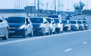 commuter driving highway morning